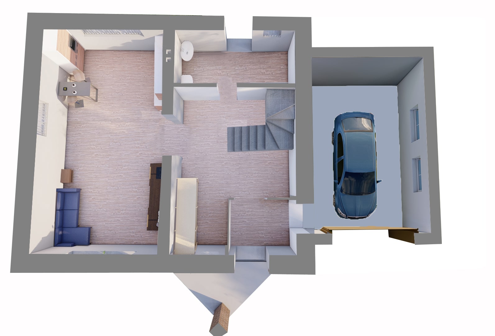 Малый с гаражом - План 1-го этажа